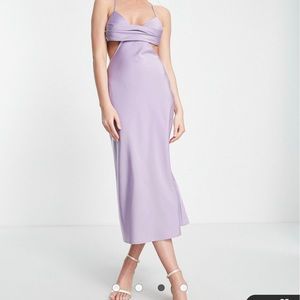 ASOS The Frolic satin bust-detail cami dress in lilac